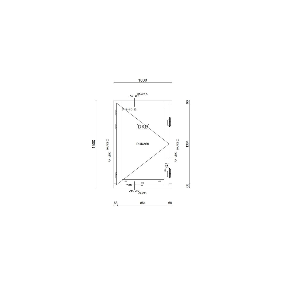 Buitendraaiend raam Kant en Klaar | 1000 B | 1500 H schaduw afbeelding